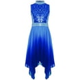thumbnail image 3 of inlzdz Girls Praise Dance Dress Outfits Sequin Liturgical Worship Tunic Overlay with Wide Leg Pants Blue 12, 3 of 7