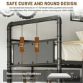 thumbnail image 3 of QinaQin Cama loft individual con escritorio en L, estructura metálica con barandal alto y escalera, ideal para recámara juvenil y ahorro de espacio, 3 of 7