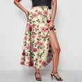 thumbnail image 6 of TaTaai Women's High Waist Boho Pattern Maxi Skirt Elastic A-Line Long Skirt Ruffle Hem with Side Pockets for Daily Casual and Travel Gift, 6 of 9