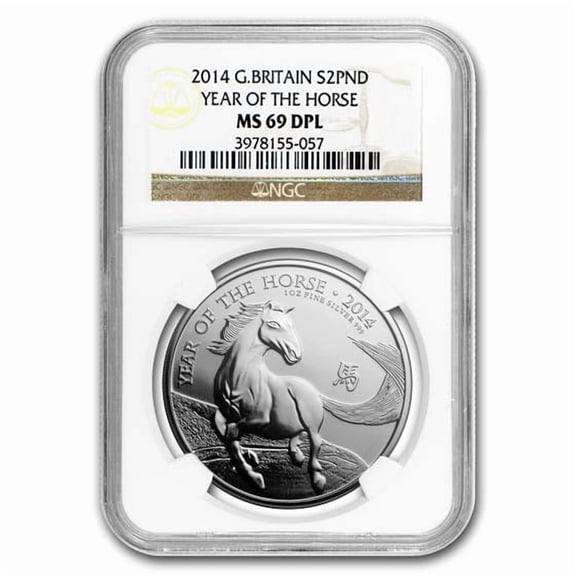 2014 Great Britain 1 oz Silver Year of the Horse MS-69 NGC