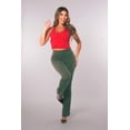 thumbnail image 3 of High Waist Soft Brushed Stretch Knit Flare Pants - Dark Green, 3 of 8