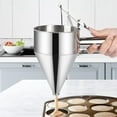 thumbnail image 3 of Pancake Batter Dispenser Multi- Stainless Steel Funnel Dispenser with Stand Cupcakes Baking Maker Tools, 3 of 8