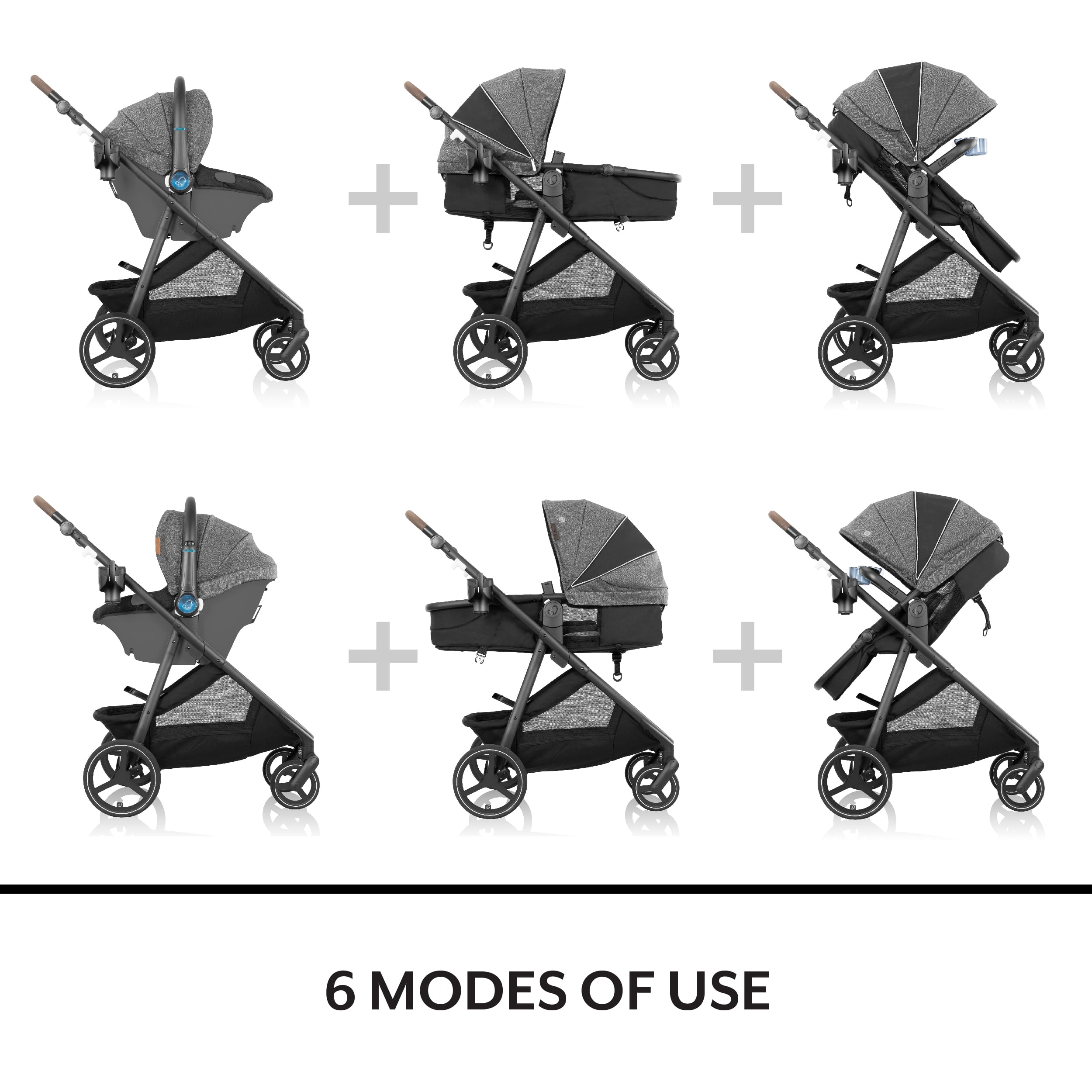 Shyft Intuiti+ Travel System featuring Revolve180 LiteMax NXT Rotational Infant Car Seat with SensorySoothe (Flint)