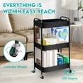 thumbnail image 2 of Carrito rodante ZOES HOMEWARE de 3 niveles, metal utilitario, negro, 2 of 6