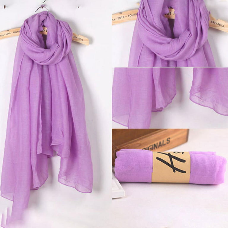 ZPAQI Lightweight Summer Scarf Light Shawl Wrap Cotton Linen Feel Large  Long Beach Head Scarves for Men and Women Traveling 