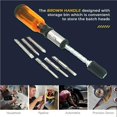 thumbnail image 3 of Destornillador de trinquete Bewildely Push-Pull con 5 cabezas de herramienta de mano mango amarillo HA045104-01, 3 of 6