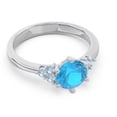 thumbnail image 3 of Diamond-Capitals 2.15 Carat Unique Round Cut Blue Topaz & Aquamarine Gemstone Bridal Ring for Women 14K White Gold Size 6, 3 of 7