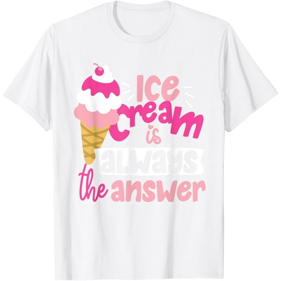 Cute Ice Cream Cone Design For Girls And Women T-Shirt men and women can wear, black, white, gifts