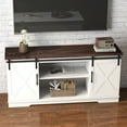 thumbnail image 5 of DSstyles Farmhouse Sliding Barn Door TV Stand for 65 inch TV, White Entertainment Center, 58 inch TV Console Table, Home Living Room Wood TV Stand with Movable Shelf, 5 of 10