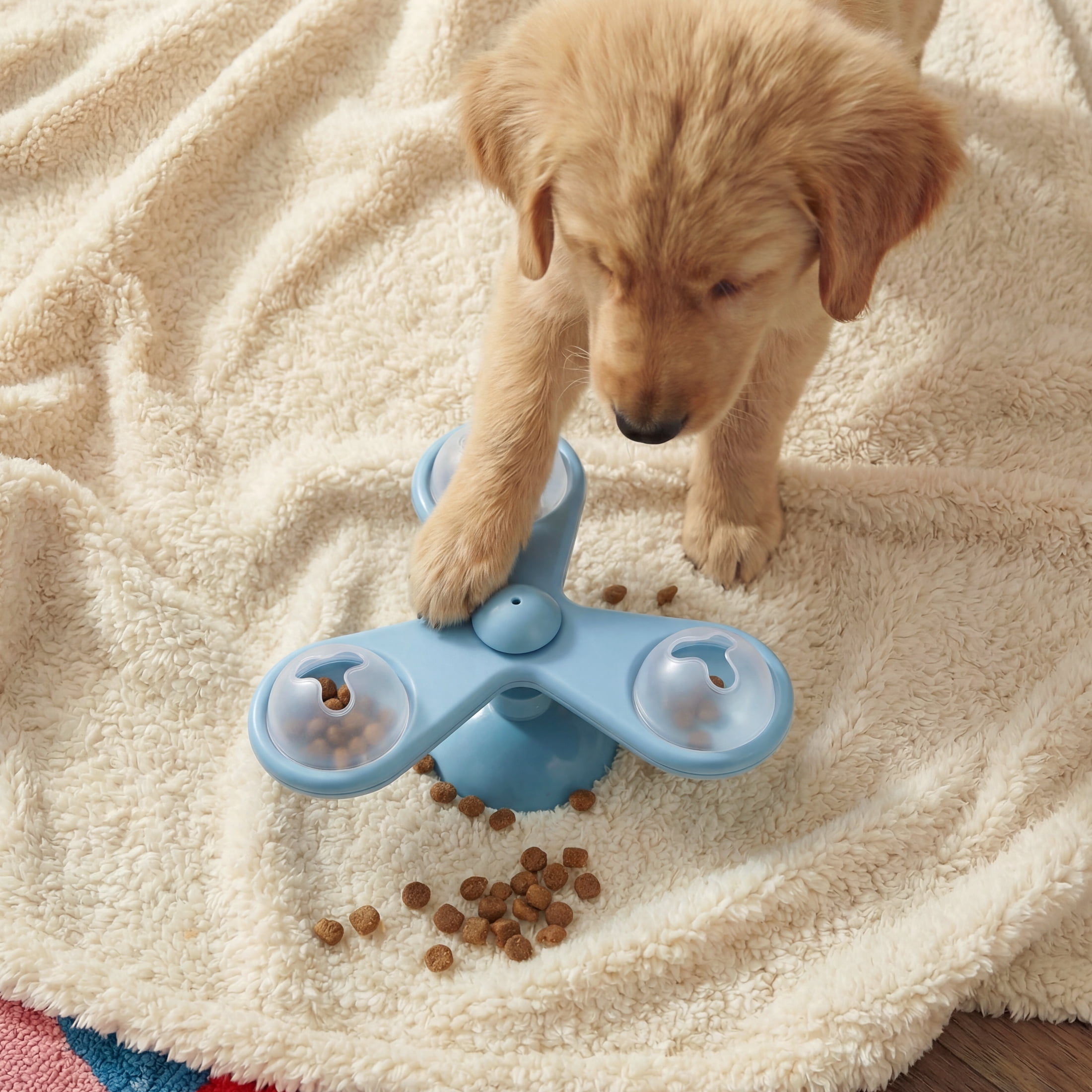 Oodles Durable Plastic Propeller Enrichment Dog Treater, Blue, One Size