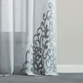 thumbnail image 2 of Dainty Home Natalie Velvet Appliqué 76" x 84" Window Panel Pair in Silver, 2 of 5