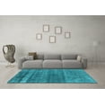 thumbnail image 3 of Ahgly Company Indoor Round Oriental Light Blue Industrial Area Rugs, 5' Round, 3 of 4