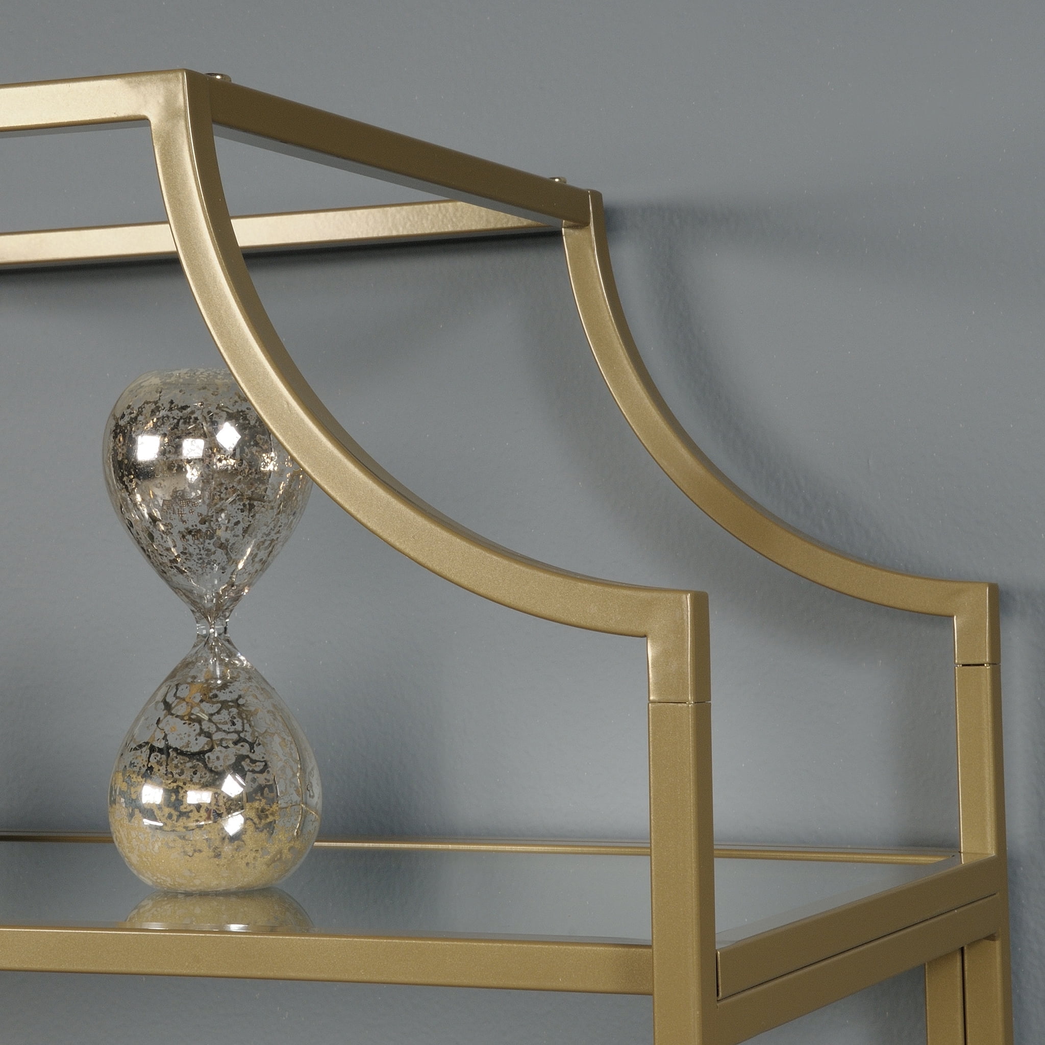 Better Homes & Gardens 71" Nola 5 Shelf Etagere Bookcase, Gold Finish