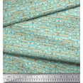 thumbnail image 3 of Soimoi Green Cotton Voile Fabric Bottle & Stripe Printed Craft Fabric by the Yard 42 Inch Wide, 3 of 3