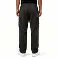 thumbnail image 5 of Dwellite Men's Corduroy Pants Wide Leg Baggy Cargo Sweatpants Loose Fit Casual Trousers with Multi Pocket Black L, 5 of 5