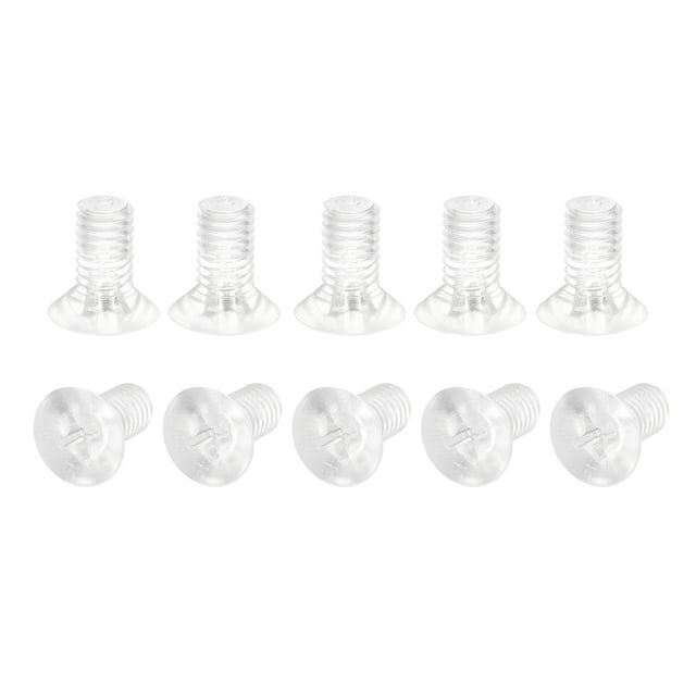 Unique Bargains M6x12mm Plastic Phillips Machine Screws, PC Flat Head Machine Bolts 10 Pack