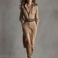 thumbnail image 2 of PBFRDSJ Women's Suede Long Shirt Dresses Lapel Long Sleeve Solid Color Casual Loose Midi Fall Spring Dresses with Belt, 2 of 5