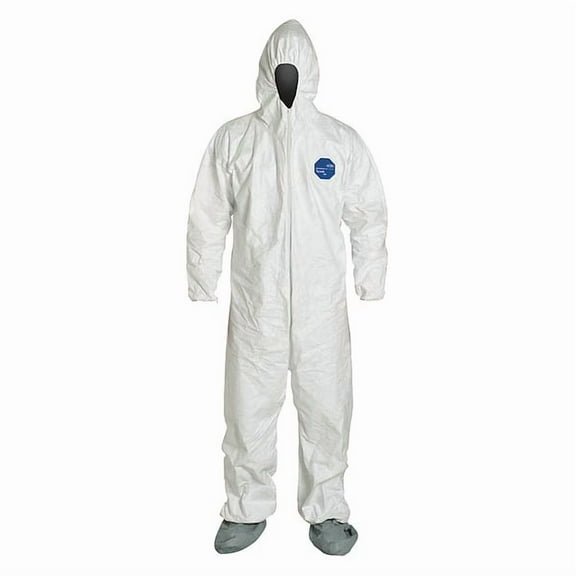 Dupont Hooded Coverall w/Boots,White,2XL,PK25 TY122SWH2X0025NF