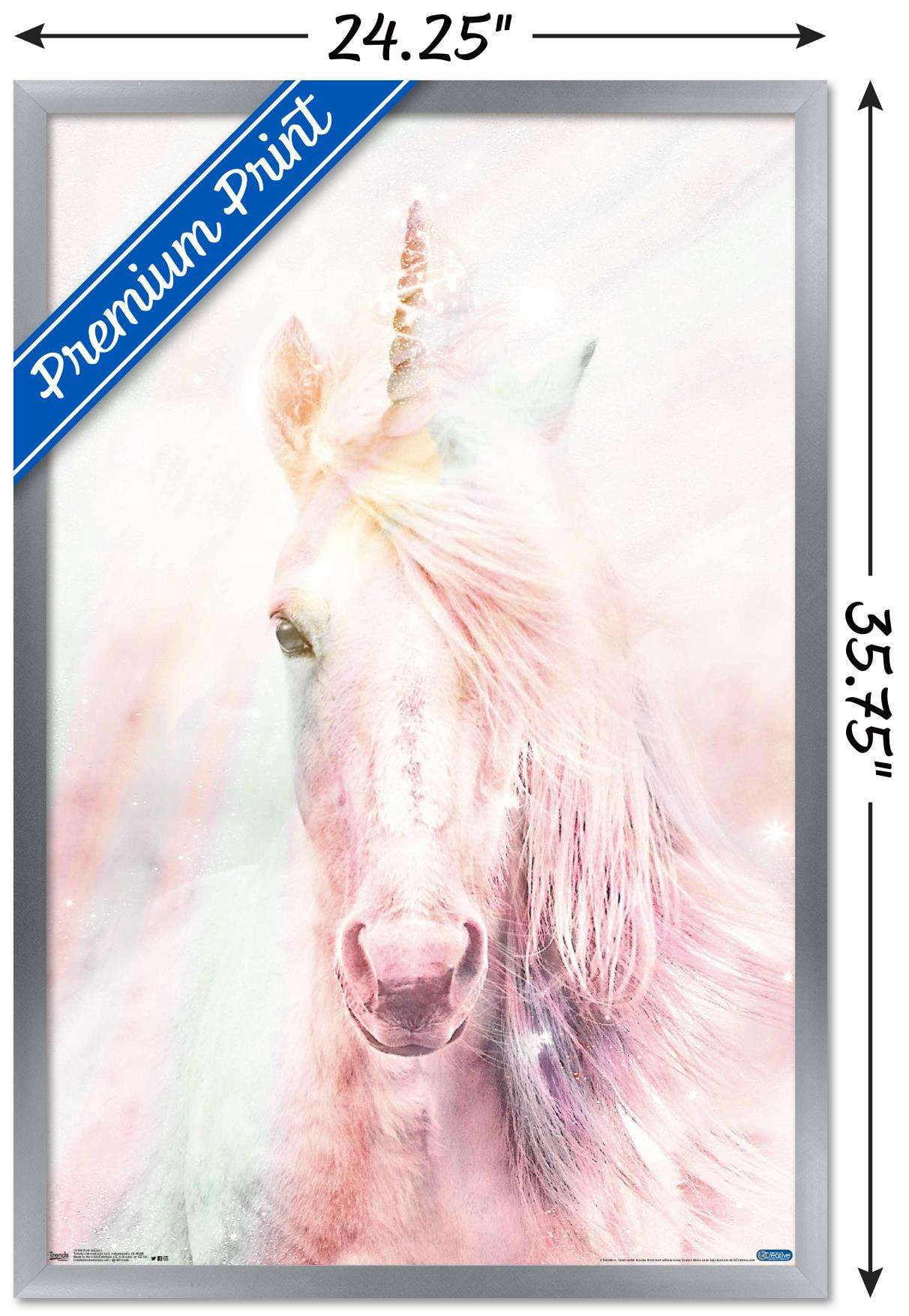 Pink Unicorn Wall Poster, 22.375" x 34", Framed