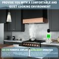 thumbnail image 5 of Akicon 600 CFM Wall Mounted Range Hood, Stainless Steel Range Hood 30 inch, Energy Saving, Ducted Kitchen Hood for Cooking, Powerful Vent Motor, Jet Black with Copper, 5 of 7