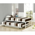 Archer 17"H Platform Daybed Bed Frame with PopUp Trundle Set, Cream