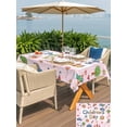 thumbnail image 5 of Outdoor Tablecloth with Umbrella Hole for Patio/Picnic/Party/Camping, Pink Children's Day Waterproof Table Cloth Rectangle Table Cover Washable, Car Tree Stars Cartoon Modern Art (60"x 102"), 5 of 8