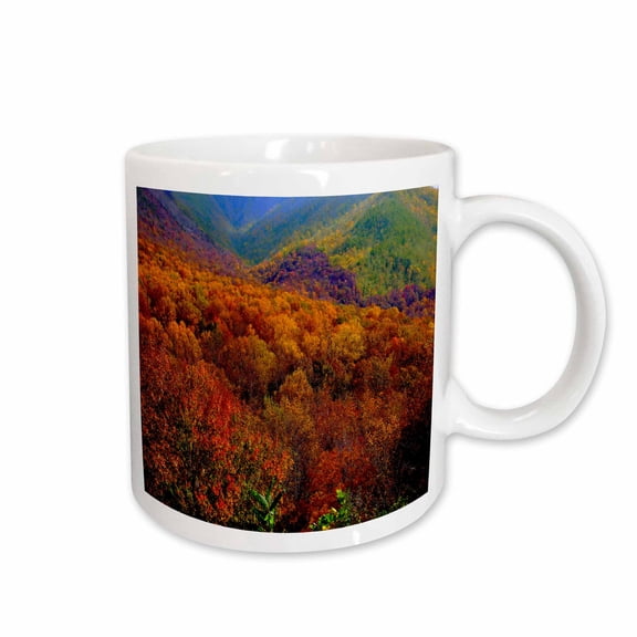 3drose, Mountain Valley, Lovely Valley Photograph Taken During Autumn in the Tennessee Mountains, 15oz Mug