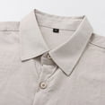 thumbnail image 4 of Krdevn Mens Shirts - Men's Casual Long Sleeve Linen Shirt for Everyday Wear Relaxed Fit Button for Spring Summer and Fall,Mens Fall Shirts,Color:Khaki,Size:L, 4 of 5