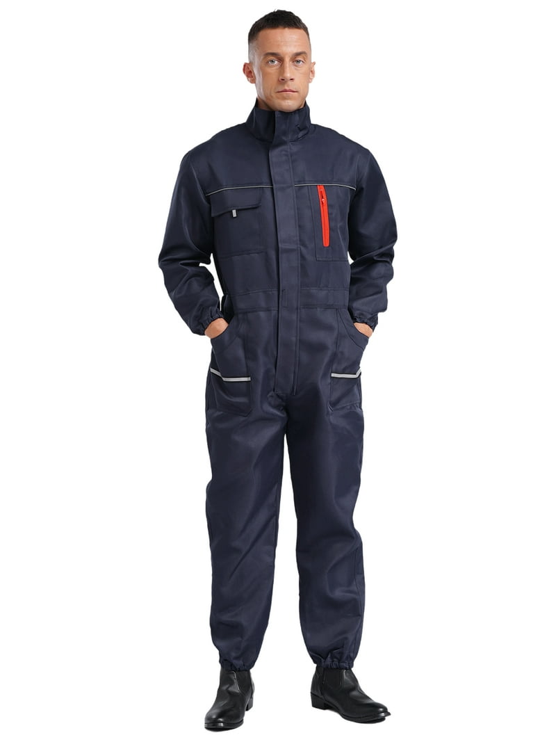Zaldita Men's Zipper Mechanics Work Overalls Long Sleeve