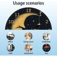 thumbnail image 3 of Moon Wall Clock 12 Inch Battery Operated Clocks Stars Cat Non Ticking Silent Wall Clock Decorative Clocks for Kitchen Living Room Bedroom Home Decor diy, 3 of 9