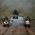 thumbnail image 5 of Miommo Halloween Ornaments Halloween Candle Holder Tealight Candle Holders with Pumpkin Bat Funny Shadow Black Metal Tea Light Holders Scary Halloween Decoration for Table Centerpieces Part, 5 of 9