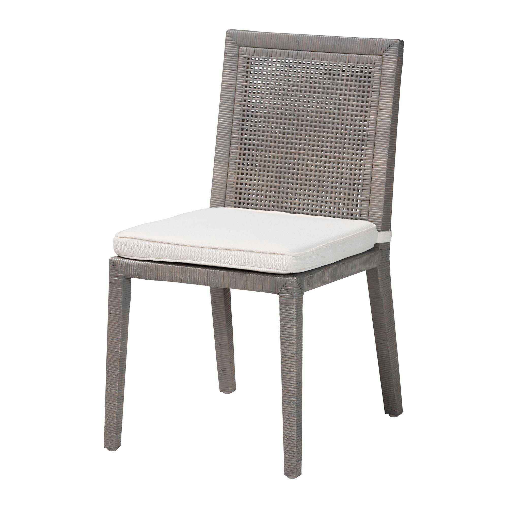 bali & pari Sofia Boho Dining Chair, Dining Height, Seat Height of 17", French Grey