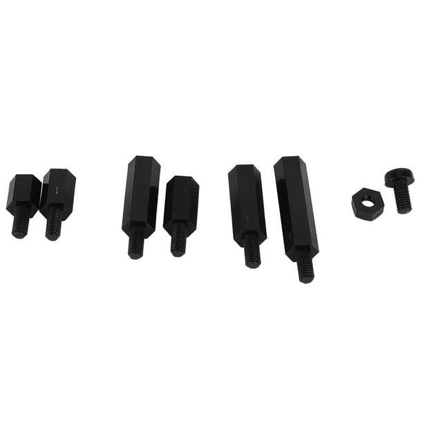 M3 180 Uds Caja M3 Tuerca De Tornillo De Nailon Macho Hembra Kit Surtido De Combinación De Separadores Negro