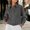 Gray, variant on Women's Collared Button Down Cropped Denim Jacket, Long Sleeve Utility Jean Shacket with Big Chest Pockets Gray S