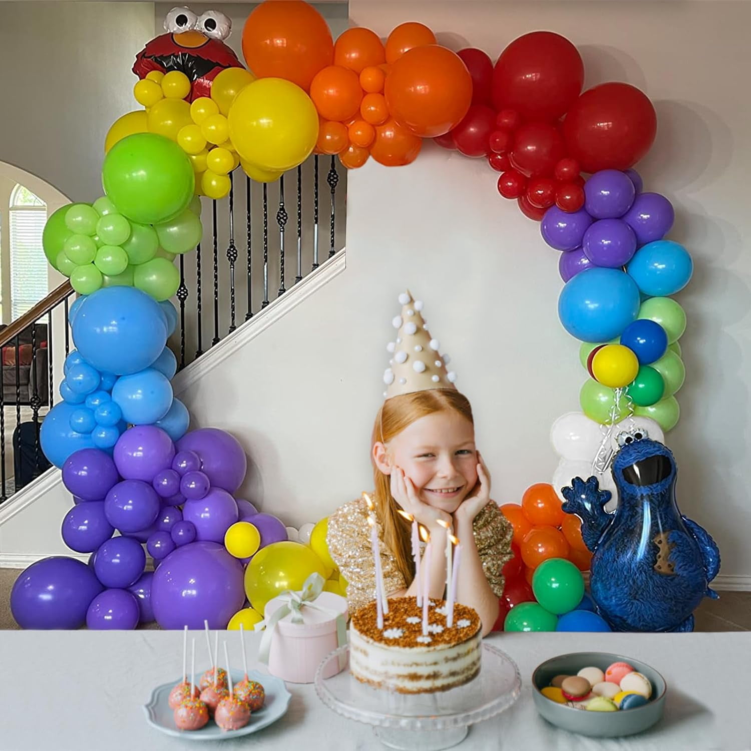 Lobida Rainbow Balloon Arch Kit, 18/12/5 inch, Latex, Colorful Party Decoration