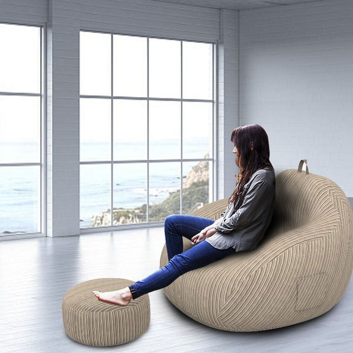 Nesloth Lazy BeanBag Sofas Cover+Inner Liner Chairs without Filler Lounger  Seat Bean Bag Pouf Puff Couch Tatami Living Room