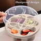 thumbnail image 5 of Fiambrera con forma de corazón y tapa | Lonchera bento de 4 compartimentos para niños | Contenedor de plástico apilable para guardar alimentos | Rosa, azul, verde y blanco, 5 of 6