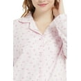 thumbnail image 2 of GLOBAL Women's Flannel Pajamas Set 100% Cotton PJs for Women Loungewear Long Sleeve Button Drawstring Waist Warm Sleepwear Lovely Pink Flower XXL, 2 of 3