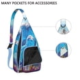 thumbnail image 3 of Underwater World Sling Backpack - Mystical Dolphin & Whale Cartoon Pattern, Multi-Pocket Daypack for Photography, 3 of 4