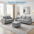 thumbnail image 2 of Puremind 2 Piece Sofa Set for Living Room, Linen Fabric Sofa and Loveseat Set, L Shape Sectional Couch Set with Storage Ottoman for Apartment/Small Space, Light Gray‌, 2 of 7