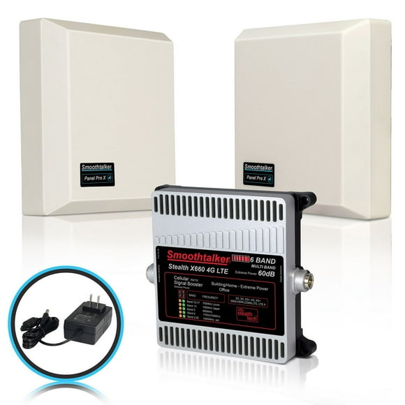 Smoothtalker Stealth X6 60dB 4G LTE Extreme Power 6 Band Cellular Signal Booster Kit