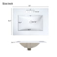 thumbnail image 7 of 24-Inch Bathroom Vanity with Ceramic Sink, Modern Freestanding Single Bathroom Cabinet with 6 Drawers & 2 Cabinets for Bathroom, Soft Closing and Solid Wood Frame, White, 7 of 7