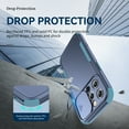 thumbnail image 6 of SaniMore for iPhone 13 Pro (6.1" 2021) Case, [Sliding Camera Window] Wireless Charging Shockproof Drop Resistant Hybird PC TPU Anti-slip Heavy Duty Protective Shell for iPhone 13 Pro, Navy+Green, 6 of 7