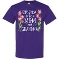 thumbnail image 3 of Inktastic Blessed to Be a Mom and Grandma Pink Flowers T-Shirt, 3 of 5