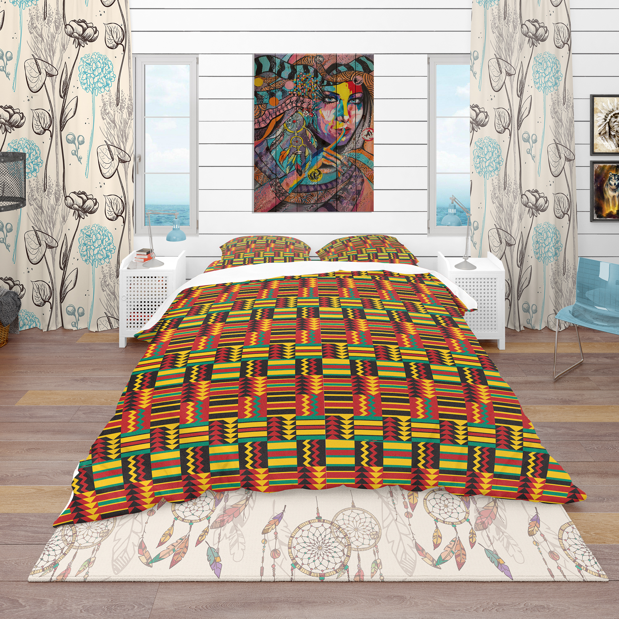 Designart 'African Pattern' Tropical Duvet Cover Set