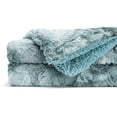 thumbnail image 3 of Chanasya Fuzzy Faux Fur Throw Blanket - Light Weight Blanket for Bed Couch and Living Room Suitable for Fall Winter and Spring (50x65 Inches) Tan Teal, 3 of 8