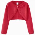 thumbnail image 2 of NOLDARES Kids Girls Cardigan Long Sleeve Button Toddler Cardigan Knit Sweater(Red,8-9 Y), 2 of 9