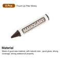 thumbnail image 3 of Marcadores de reparación de muebles Uxcell, paquete de 5, varillas de cera para madera de caoba, crayones para retoques para rasguños, pisos de madera, mesas, 3 of 7