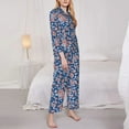 thumbnail image 3 of Picia Rose Flowers Pattern Women’s Long-Sleeve Sleepwear Set - Soft 2-Piece Loungewear with Pockets, Comfy PJs for Relaxing Nights-XX-Large, 3 of 7