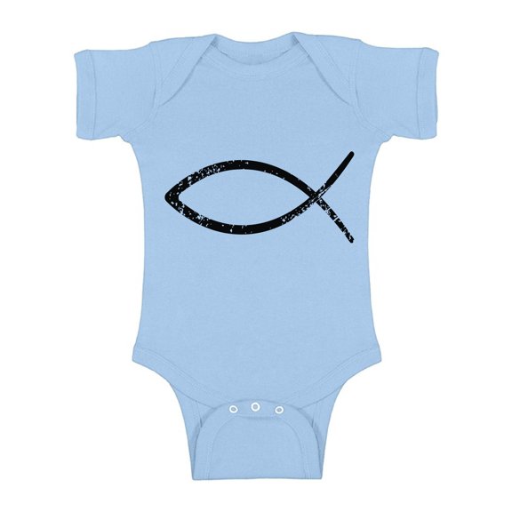 Awkward Styles Team Jesus Baby Bodysuit Short Sleeve Fish Romper for Kids Christian Romper for Boys Christian One Piece for Girls Jesus Romper for Children Christian Gifts for Child Jesus Clothing